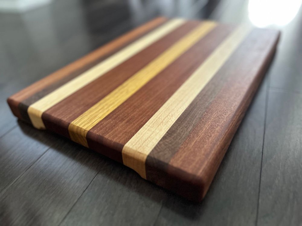 African Sapele and Canary Wood Cutting Board - CUB-ED001