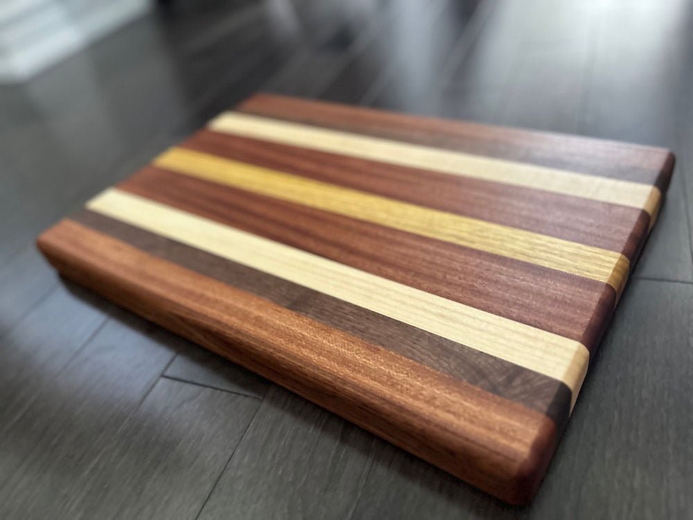 African Sapele and Canary Wood Cutting Board - CUB-ED001