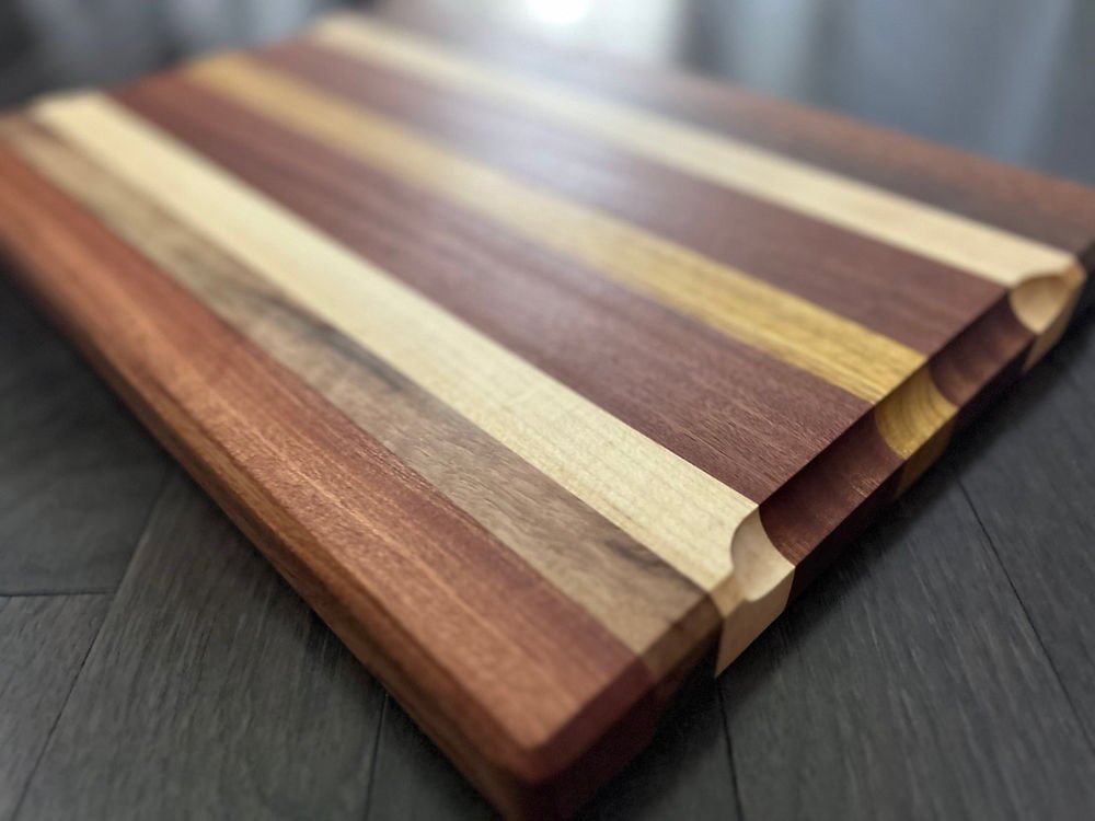 African Sapele and Canary Wood Cutting Board - CUB-ED001