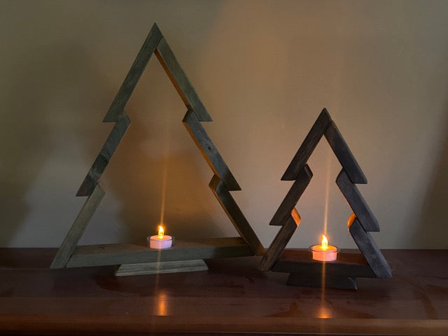 Rustic Christmas Tree Set - Driftwood & Walnut