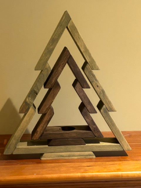 Rustic Christmas Tree Set - Driftwood & Walnut