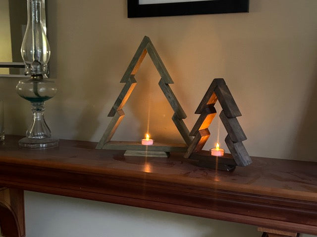 Rustic Christmas Tree Set - Driftwood & Walnut