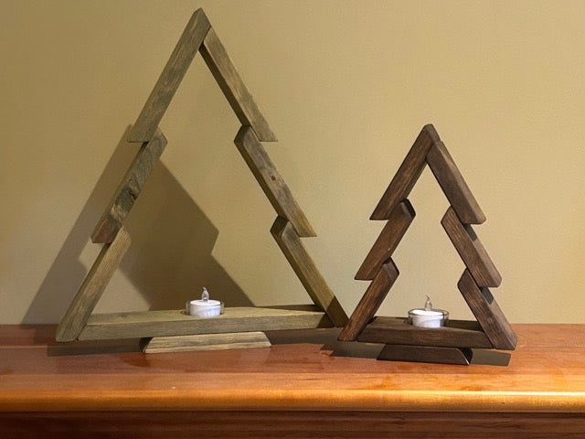 Rustic Christmas Tree Set - Driftwood & Walnut