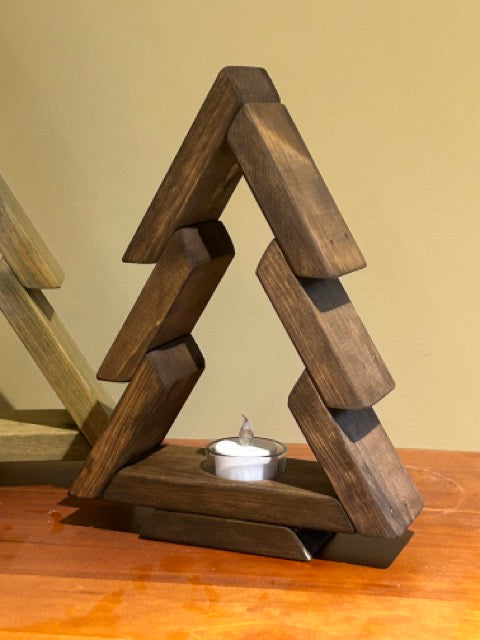 Rustic Christmas Tree Set - Driftwood & Walnut