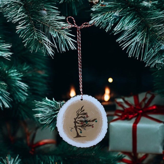 Windswept Pine Christmas Tree Ornament
