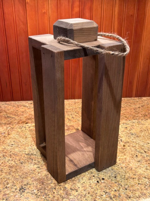 Rustic Candle Lantern - Special Walnut