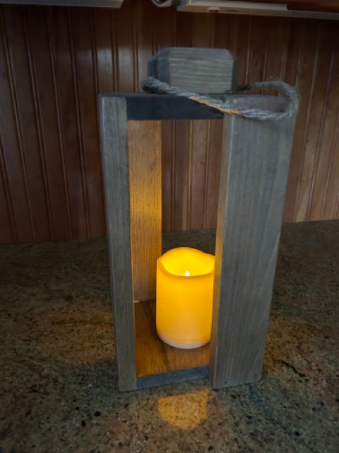 Rustic Candle Lantern - Special Walnut