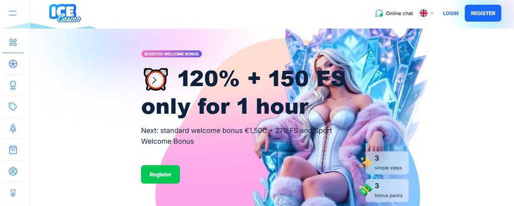 Claim check at Icecasino: Book of the Fallen spins and cashout limit