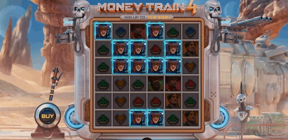 Claim check at Money Train 4: bonus round on a high variance grid